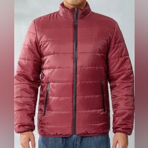 Burgandy Zip-Up Jacket.